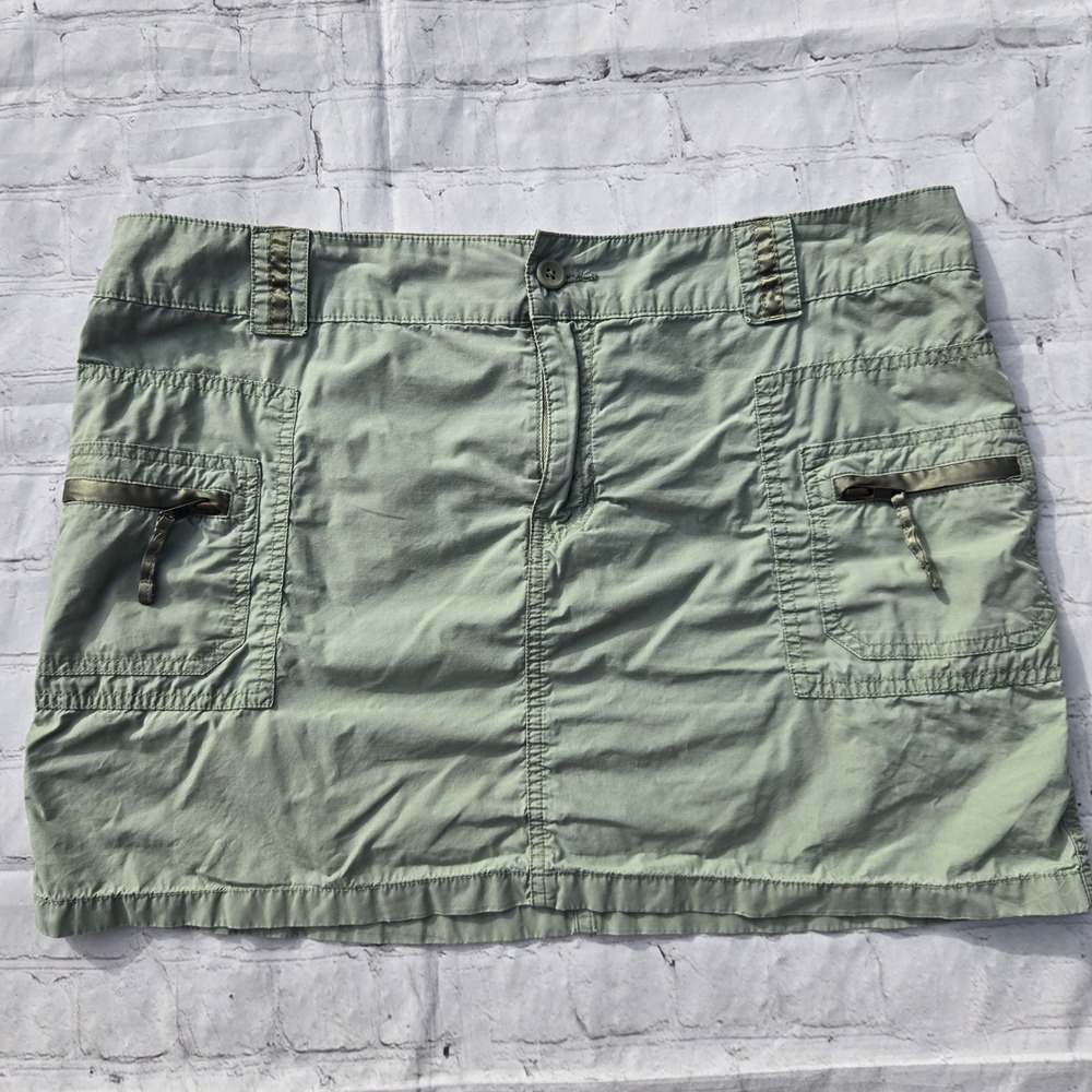 Vintage y2k cargo mini skirt army green low rise cyber fairy grunge Old Navy lg